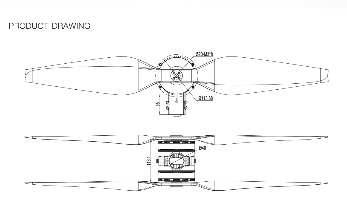 MAD 9X 12-II Coaxial Tuned Propulsion System for the heavy aero drone multirotor